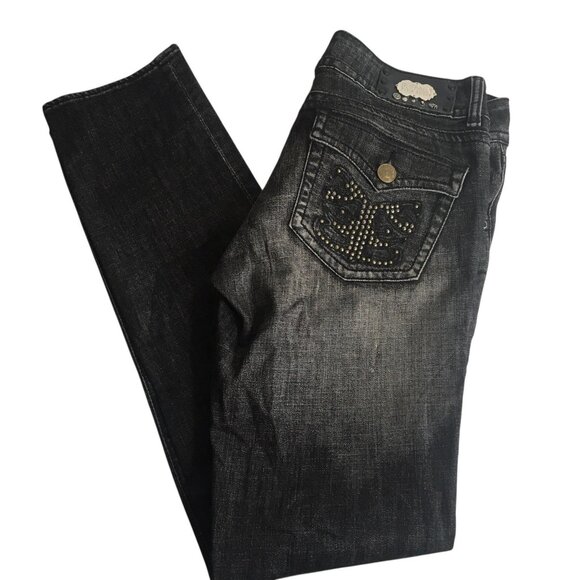 Buffalo David Bitton Jeans Womens 30 Sandrine Low Rise Cigarette Stretch Studded - Picture 3 of 16